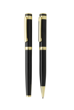 Logo trade promotional merchandise photo of: Swiss Peak Luca RCS recycled brass deluxe pen set